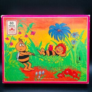 Vintage 70s Maya The Bee Jigsaw Puzzle: 60 pcs COMPLETE, GenX Cartoon Character